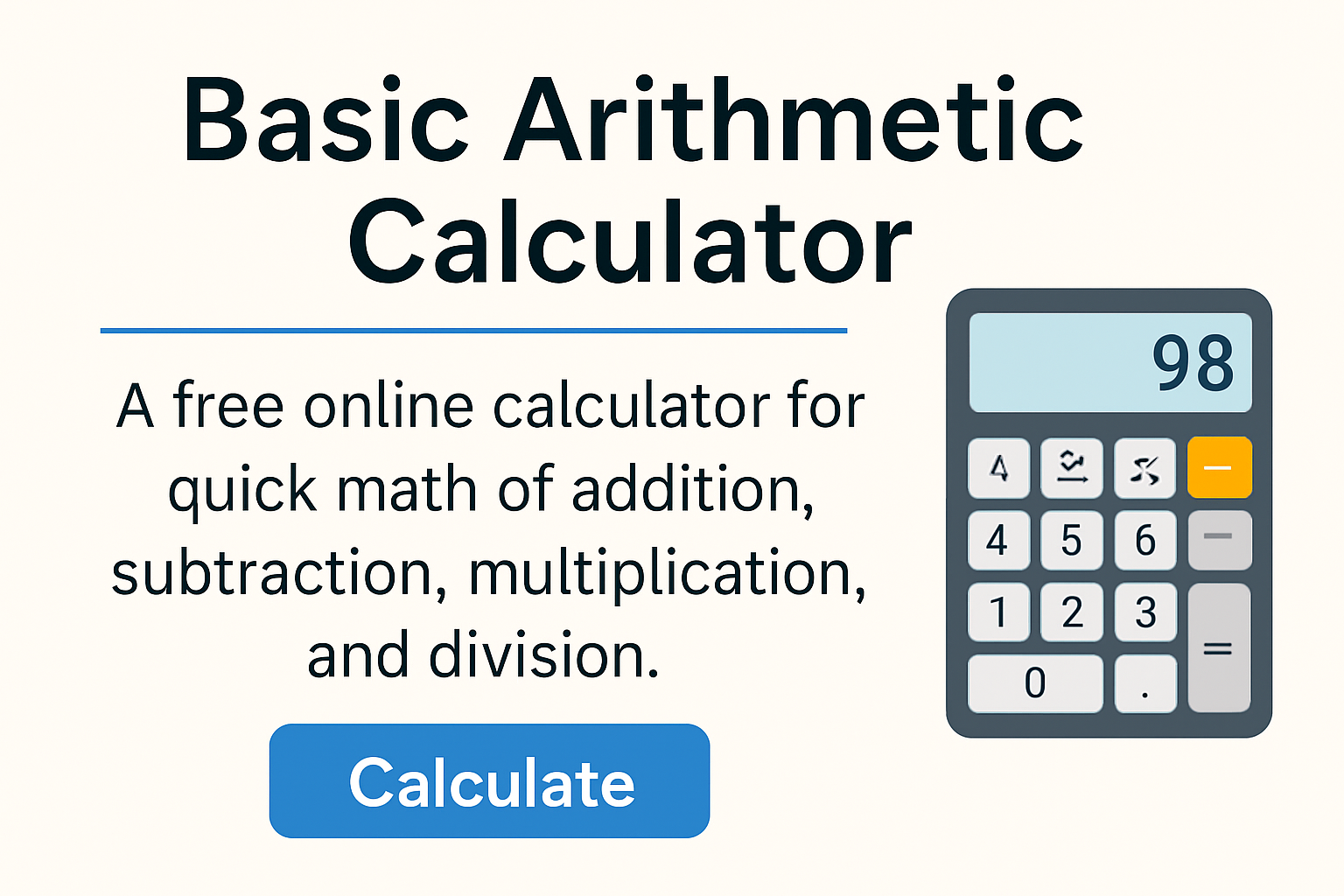 Basic Arithmetic Calculator Tool Online