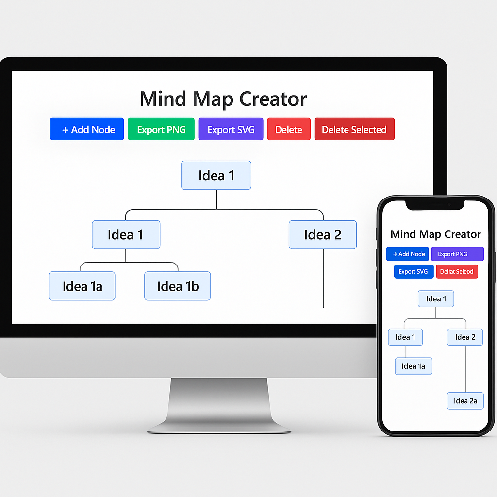 mind map creator interface for visual brainstorming