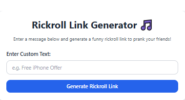 Rickroll Link Generator