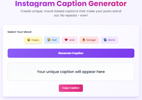 Instagram caption generator