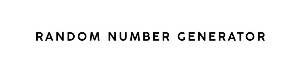 Random Number Generator Online